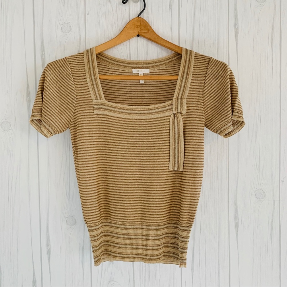 ESCADA Gold Metallic Knit Top